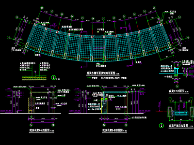 弧形花架长廊施工图