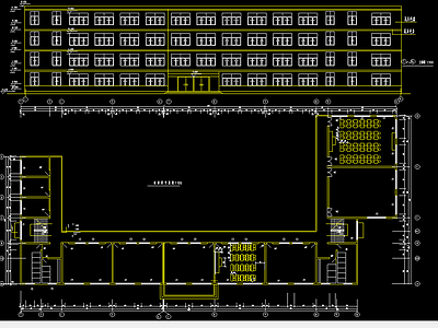 教学楼标准层平面及立面图 施工图