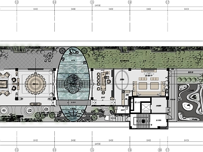 成都1200m²培训会所平面设计方案 施工图