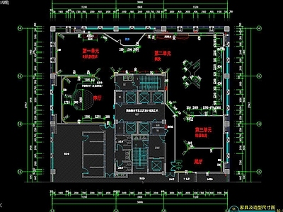 人脸识别科技展厅CAD 施工图