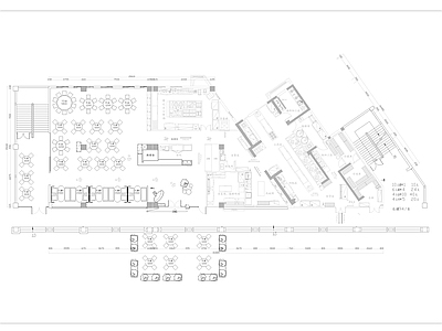 新中式 二层酒楼CAD平面布置图