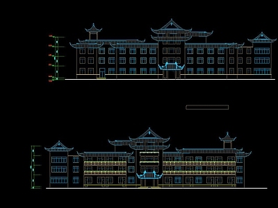 疗养院古建筑图 建筑定位  施工图