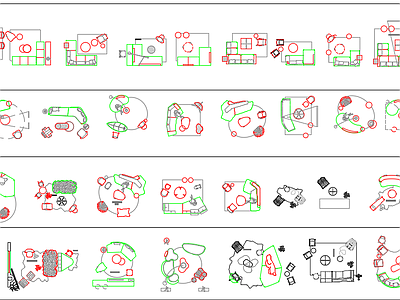 2022最新网红高端家具cad图库1 施工图 平面图块