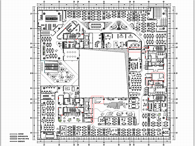 12000㎡办公空间CAD施工图