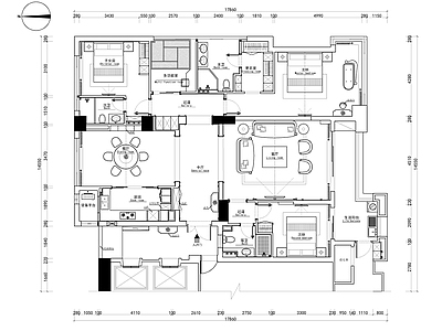 200㎡大平层家装CAD施工图