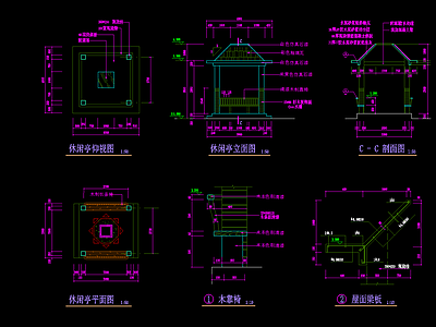 景观凉亭节点施工图