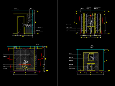 玄关隔断CAD合集 施工图