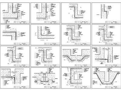 现代简约建筑防水节点图 建筑通用节点