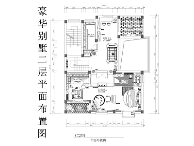 豪华别墅平面布置图  四室两厅 二层别墅