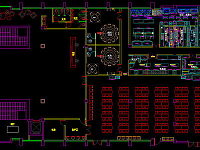 食堂餐厅厨房设备平面 施工图