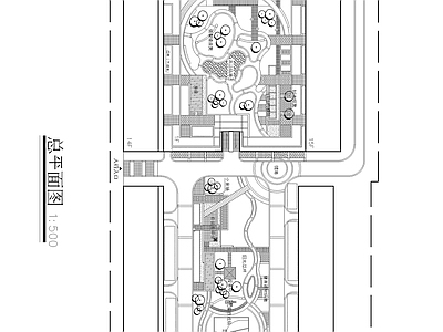 小区屋顶花园设计平立面图 施工图