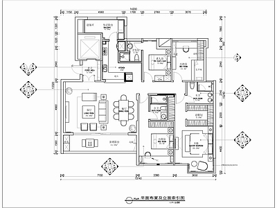 180㎡大平层家装CAD施工图