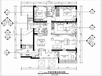 160㎡大平层家装CAD施工图