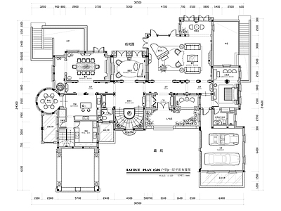 1100㎡三层别墅豪宅CAD施工图