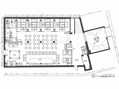 600㎡餐厅CAD施工图 餐饮 西餐