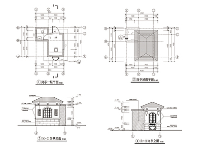 岗亭建施图 施工图