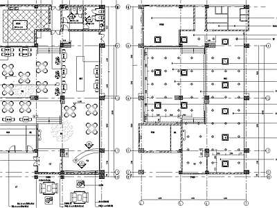 西餐厅平面布置图 施工图