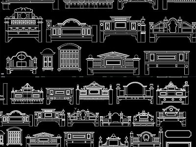 民国风格门窗建筑构件CAD 施工图