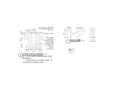 石材篦子雨水口节点施工图