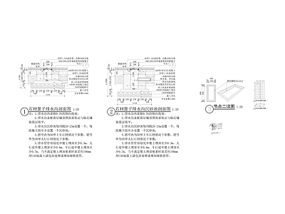 石材篦子排水沟节点施工图