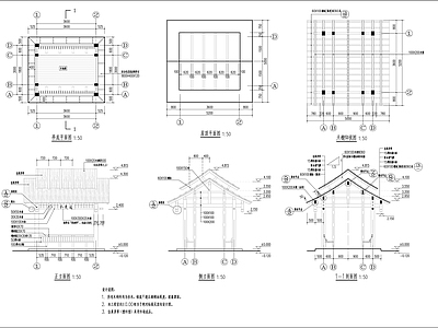 景观亭施工图
