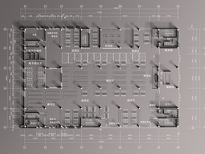 图书馆平面施工图