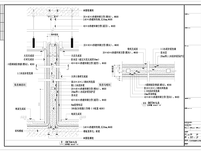 酒店住宅室内骨架隔墙大样节点