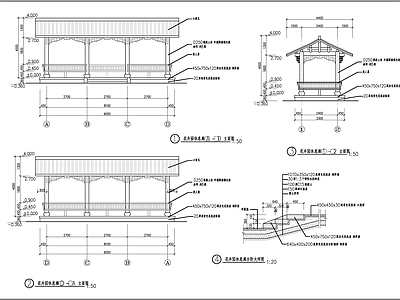 景观休憩廊施工图