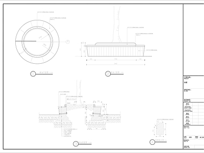 圆形树池施工图 景观小品