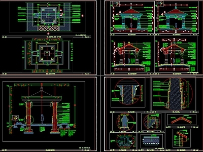 景观亭设计 施工图