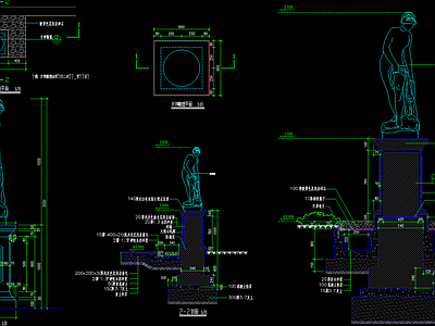景观小品雕塑施工图