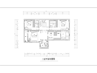 四层别墅平面布置CAD方案