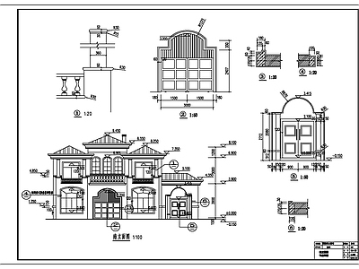 欧式简约别墅建筑全套施工图