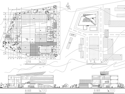 三层图书馆建筑设计施工图