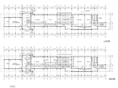 中学图书馆建筑平立面图施工图