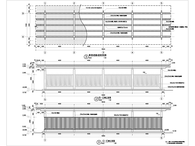 休憩廊架景观施工图