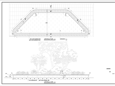 现代简约异形种植池坐凳详图施工图 景观小品