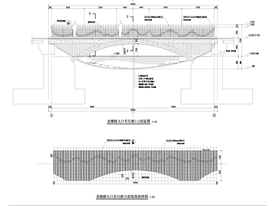 车行桥景观节点施工图 景观小品