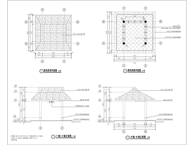 清风茅草亭节点施工图