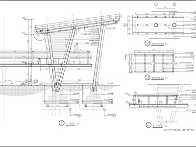 廊桥节点详图施工图 景观小品