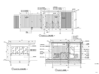 现代简约主入口大门节点施工图 通用节点