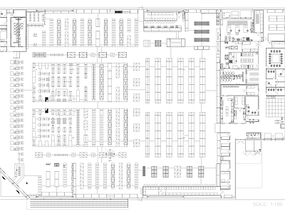 现代简约大型超市CAD平面布置图