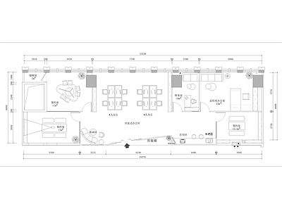 现代简约 小型设计办公室 CAD平面布置图