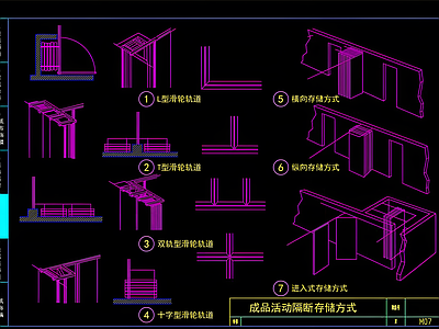 室内成品隔断CAD图库施工图