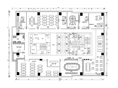 1200办公室平面图立面图施工图