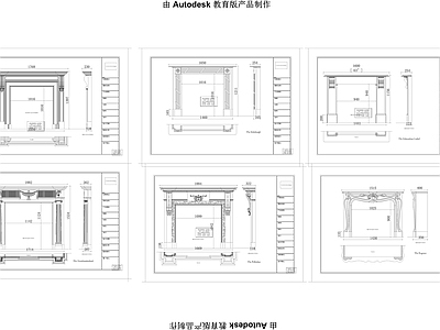 室内壁炉节点 施工图 柜类