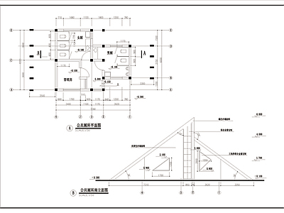 公园现代公共厕所详图施工图
