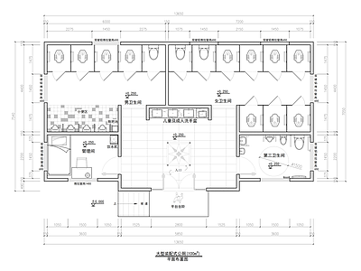 143平米公共卫生间平面 施工图