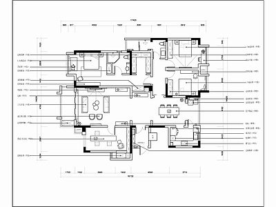 180㎡大平层私宅CAD施工图