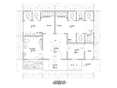 公共卫生间58m²平面布局图